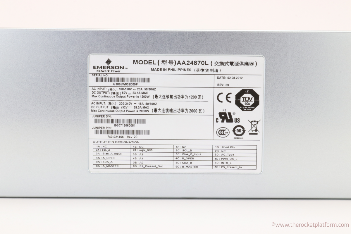 EX8200-PWR-AC2K-A - Juniper EX8200 Series 2000 Watt AC Power Supply Assembly