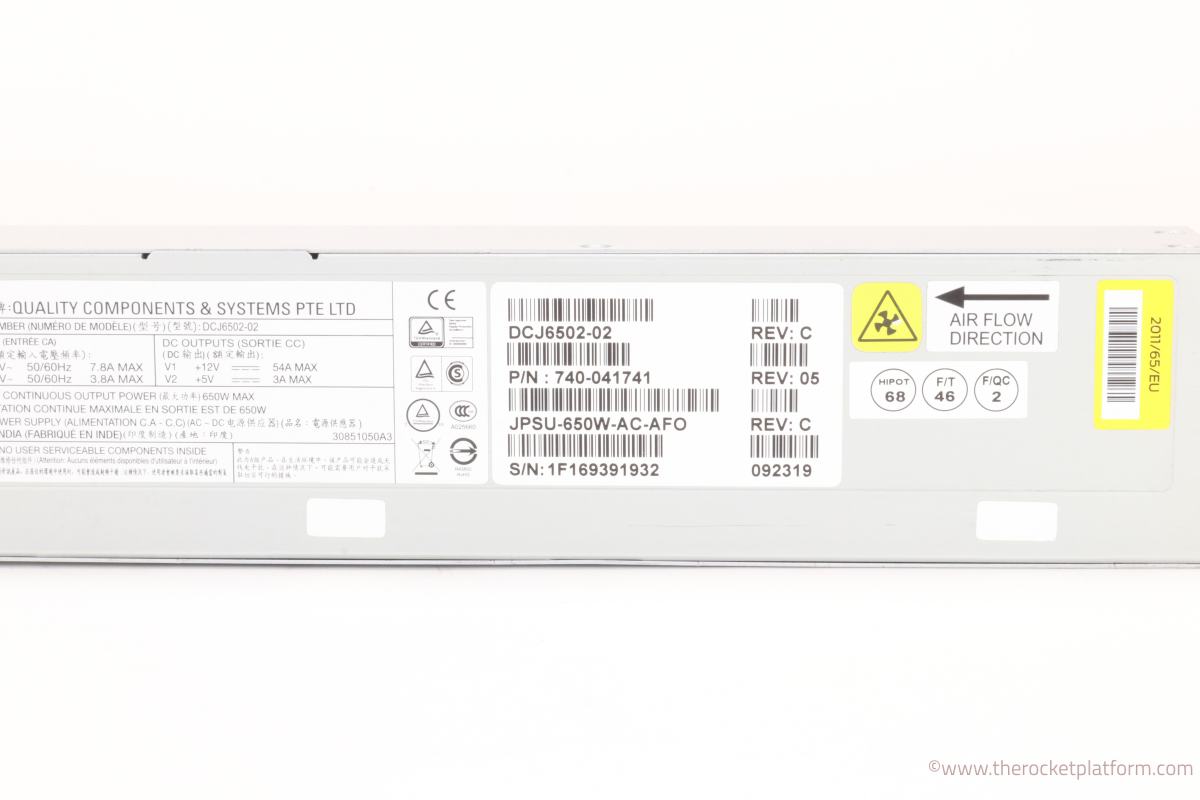 JPSU-650W-AC-AFO - Juniper EX4550/EX4600/EX4650 650 Watt AC Power Supply Assembly AFO