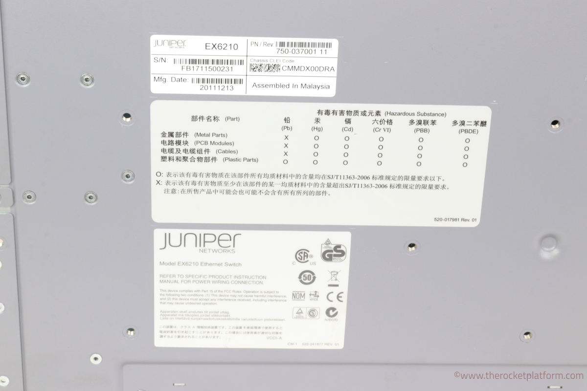 750-037001 - Juniper EX6210 Network Switch Barebones Chassis Assembly